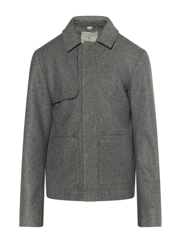 DreiMaster Klassik Herren Übergangsjacke In Wolloptik in Grau Melange