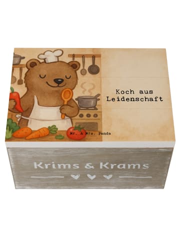 Mr. & Mrs. Panda Holzkiste Koch Leidenschaft Design mit Spruch in Weiß