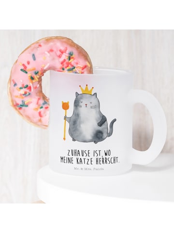 Mr. & Mrs. Panda Teetasse Katze König mit Spruch in Transparent