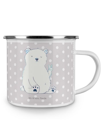 Mr. & Mrs. Panda Kaffeebecher Eisbär Faul ohne Spruch in Grau Pastell