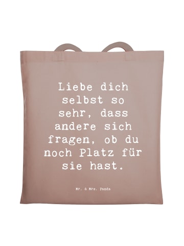 Mr. & Mrs. Panda Schultasche Spruch Selbstakzeptanz Liebe mit Sp... in Braun Pastell