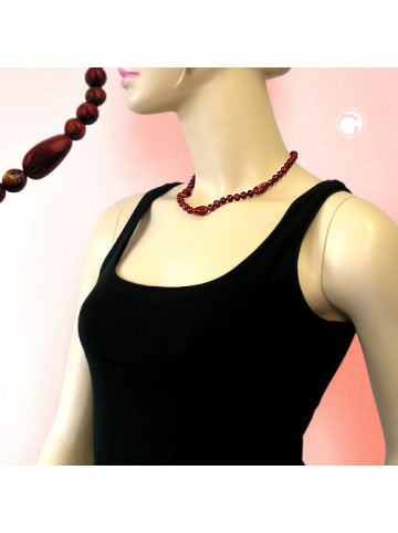 Gallay Kette Perle und Olive, rot-marmoriert 45 cm in rot