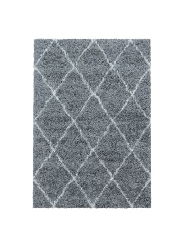 KADIMA DESIGN Teppich Hochflor Shaggy Geometrisch Polypropylen Wohnzimmer in Grau