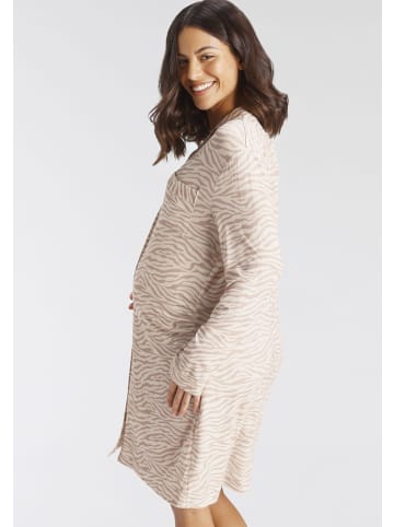 LASCANA Umstandsnachthemd in beige-gemustert