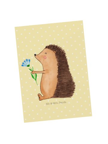 Mr. & Mrs. Panda Wanddeko Igel Blumen ohne Spruch in Gelb Pastell