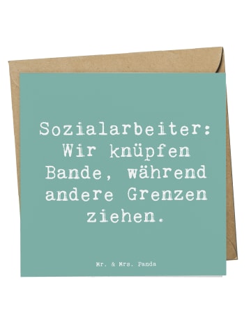Mr. & Mrs. Panda Faltkarte Spruch Sozialarbeiterin Einheite knüpfen... in Meeresbrise