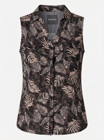 KOROSHI Damen-Ärmelloses Hemd mit normaler Tech-Technik. in Schwarz
