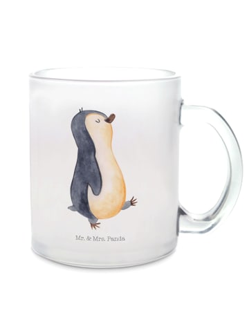 Mr. & Mrs. Panda Haferl Pinguin mHerzieren ohne Spruch in Transparent