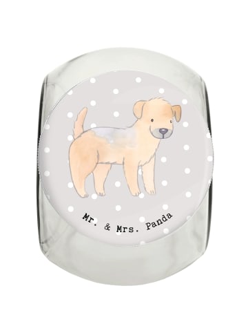 Mr. & Mrs. Panda Bonbonglas Border Terrier Lebensretter ohne Spruch in Grau Pastell