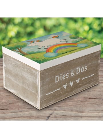 Mr. & Mrs. Panda Erinnerungsbox Einhorn Regenbogen Design ohne S... in Weiß