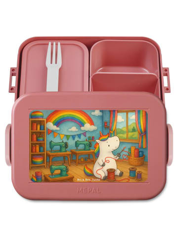 Mr. & Mrs. Panda MEPAL Bentobox Einhorn Näherin Design ohne Spruch in Rot Pastell