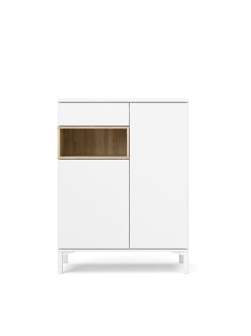 ebuy24 Sideboard Ringe Weiß 89 x 37 cm