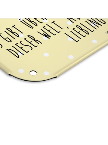 Mr. & Mrs. Panda Blechschild Roter Panda mit Spruch in Gelb Pastell