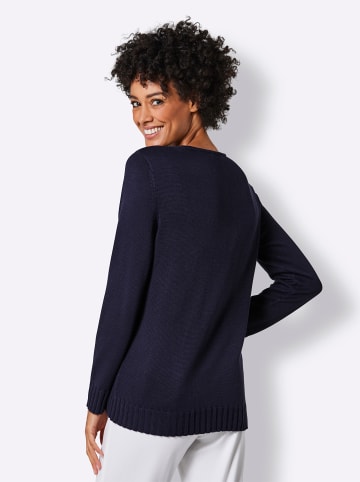 creation L Langarm-Pullover in marine