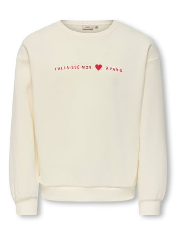 KIDS ONLY Sweatshirt KOGMARISA L/S O-NECK LOOSE PRINTED SWT in egret