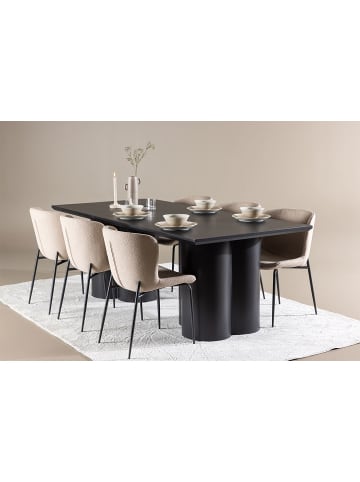 ebuy24 Essgruppe Olivia (7-teilig) Schwarz 100 x 210 cm
