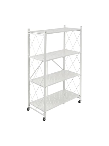 relaxdays Klappregal in Weiß - (B)71 x (H)125 x (T)34 cm