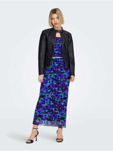 JACQUELINE de YONG Kunstlederjacke Reißverschluss Hochgeschlossen in Schwarz