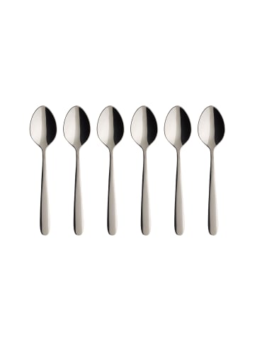 Villeroy & Boch 6er Set Kaffeelöffel Daily Line 14,2 cm silber in silber