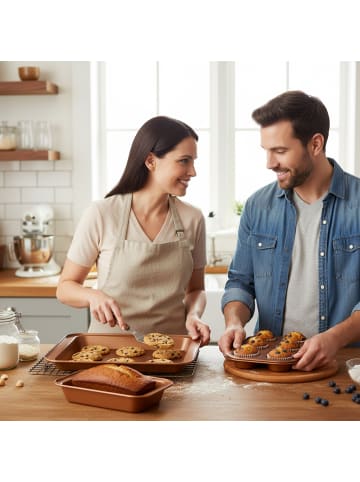 relaxdays 3-tlg. Backformen Set in Kupfer