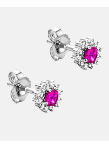 Diamant L'éternel Ohrringe aus 375 Weißgold mit Lab Grown Diamant mit Rubin