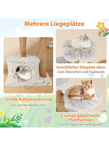 COSTWAY 135cm Kratzbaum Holz in Weiß