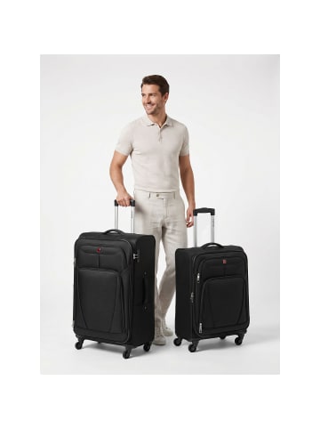 Wenger Beaumont 4-Rollen Kofferset M+L mit Dehnfalte black
