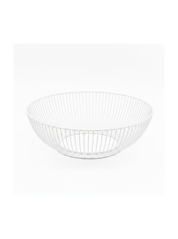 relaxdays Obstschale in Weiß - (H)8 x Ø 28 cm