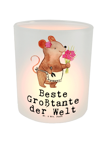 Mr. & Mrs. Panda Outdoor Windlicht Maus Beste Großtante der Welt... in Transparent