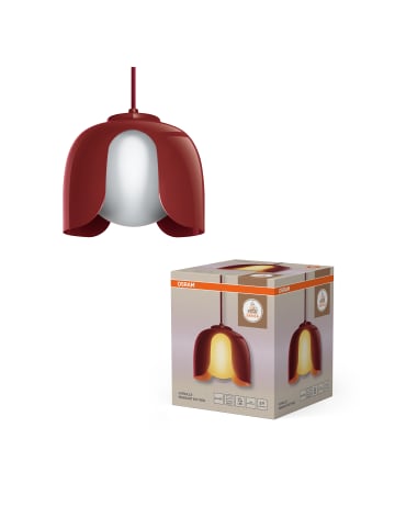 Osram Decor Corolle Pendelleuchte E27 Rot Metall Glas