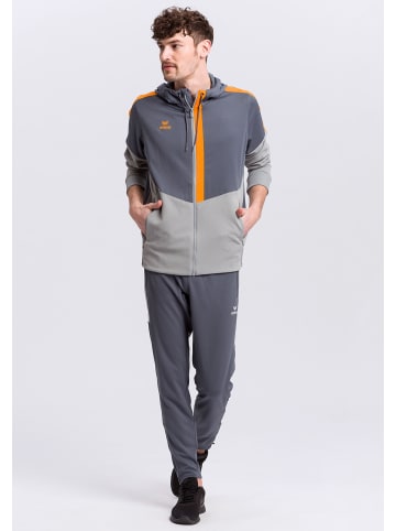 erima Squad Trainingsjacke mit Kapuze in slate grey/monument grey/new orange