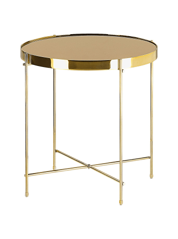 Beliani Beistelltisch LUCEA in Gold - (W) 40 x (H) 44 x (L) 40 cm