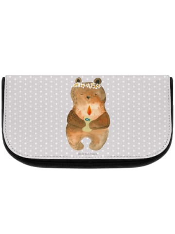Mr. & Mrs. Panda Kosmetiktasche Bär Kommunion ohne Spruch in Grau Pastell