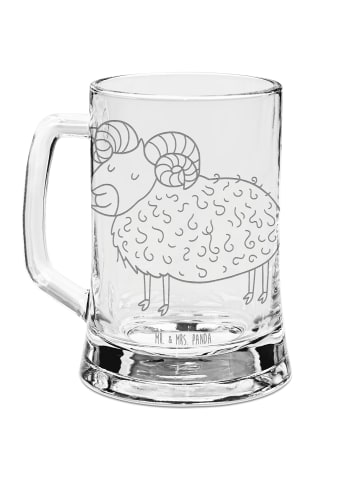 Mr. & Mrs. Panda Bierkrug Sternzeichen Widder ohne Spruch in Transparent