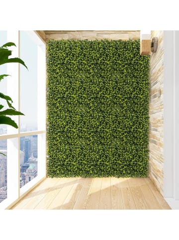 COSTWAY 12 Stk. Künstliche Pflanzenwand in Grün
