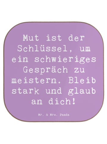 Mr. & Mrs. Panda Tisch-Untersetzer Spruch Ein schwieriges Gesprä... in Lavendeltraum