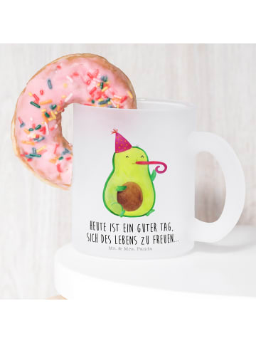 Mr. & Mrs. Panda Tee Tasse Avocado Party mit Spruch in Transparent