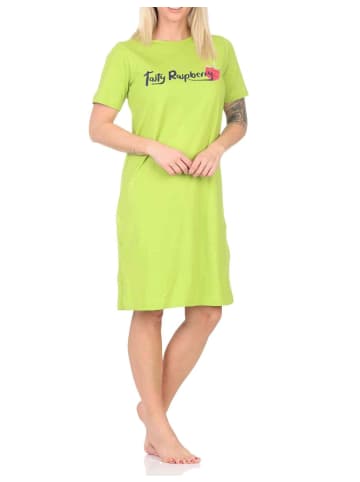 NORMANN Kurzarm Nachthemd Frontprint - 85572 in grün