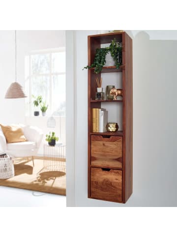 KADIMA DESIGN Wandregal mit Schubladen 35x150x30 cm Massivholz Hängeregal,