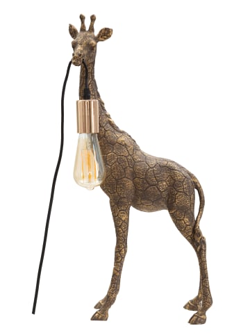 Mauro Ferretti Giraffenförmige Tischleuchte aus Kunstharz, goldfarben, 28 x 16 x 60 cm