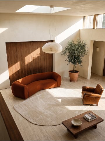 KADIMA DESIGN Hochflorteppich Uni Antirutsch weich wohnlich Wohnzimmer gemütlich in Beige