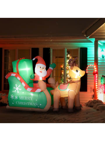 Outsunny Aufblasbar Weihnachtsdeko in Mehrfarbig 210L x 80B x 140H cm