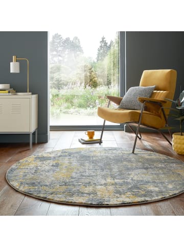 KADIMA DESIGN Abstrakte Kunst-Teppiche in Premium-Qualität in Gelb-Grau