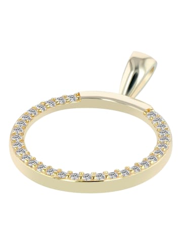 Adeliás Damen Anhänger aus 925 Silber mit Zirkonia in gold