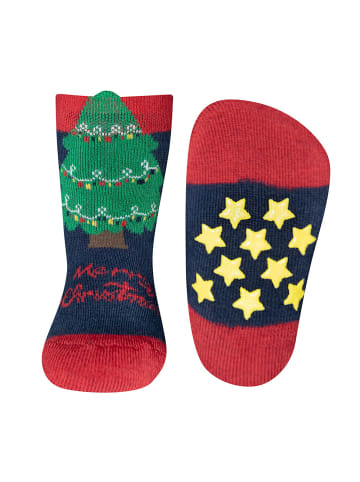 ewers Stoppersocken ABS Tannenbaum/Merry Christmas in navy