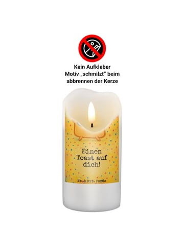 Mr. & Mrs. Panda Erinnerungskerze Toast Party Design mit Spruch in Weiß