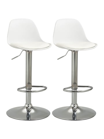 HOMCOM Barhocker-38L x 42B x 82-104H cm-Weiß