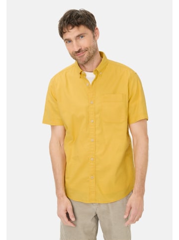Camel Active Kurzarmhemd aus Leinenmix in Sonnengelb