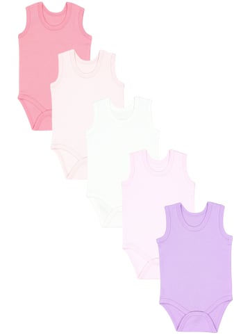 TupTam Baby Mädchen Achselbody 5er Pack in rosa/lila