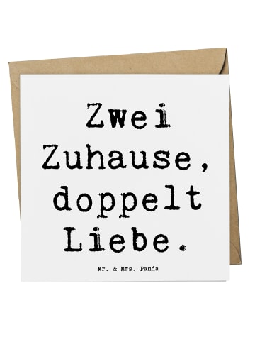 Mr. & Mrs. Panda Klappkarte Spruch Trennung von den Eltern mit S... in Weiß